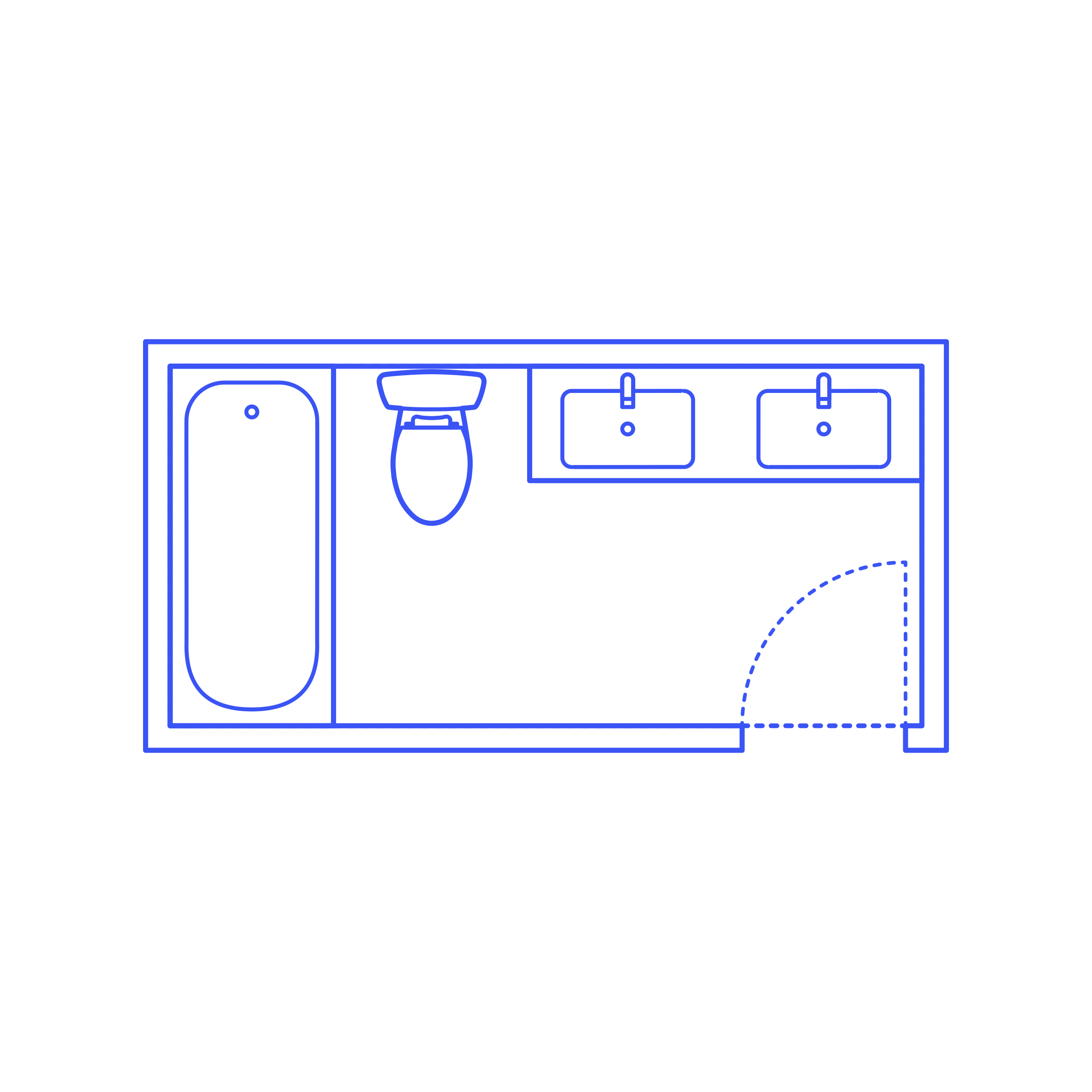 Layouts Bathrooms Primary 1 Wall Printable Line Art Svg Free Vectors
